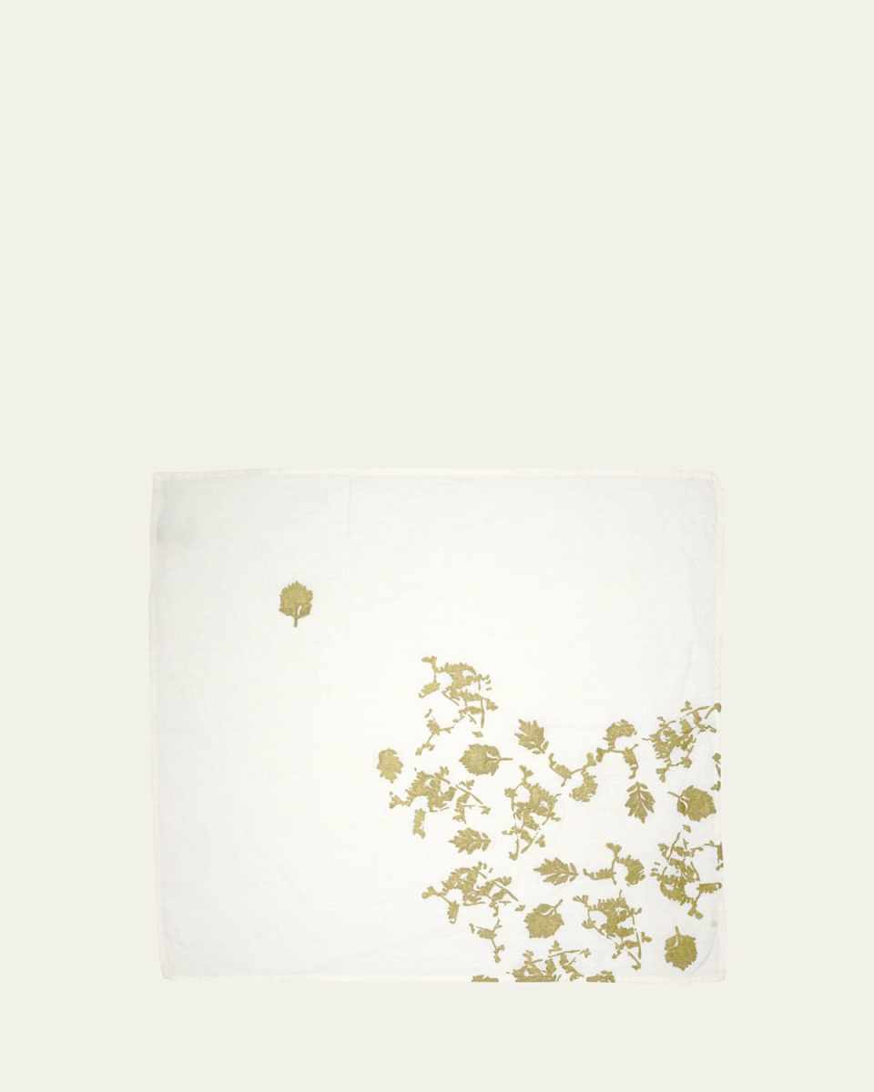 Foglia Gold Painted Linen Napkin